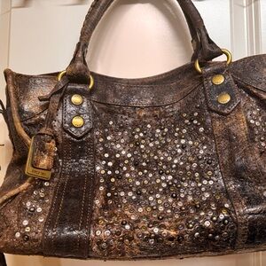 Frye Brown Studded Leather Women's Bag